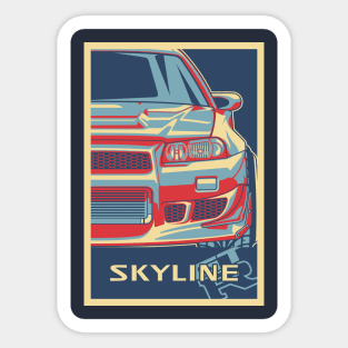 vintage skyline r34 gtr Sticker